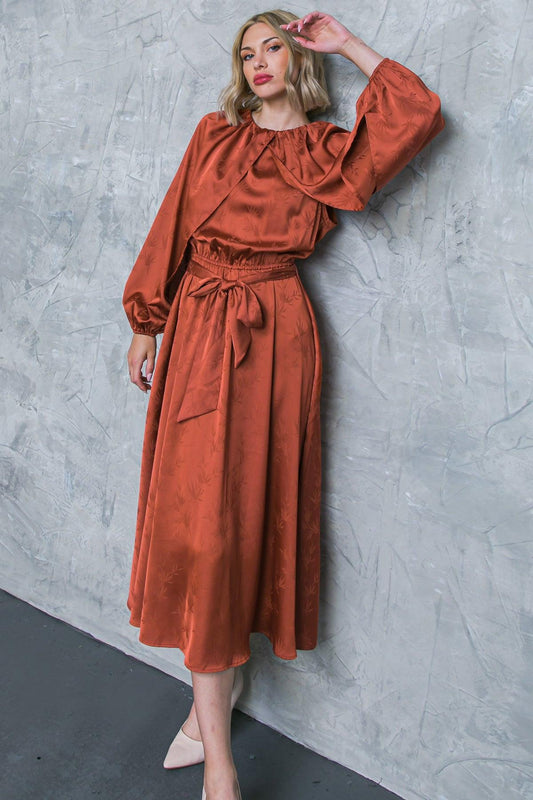 Progress Over Perfection Satin Midi Dress