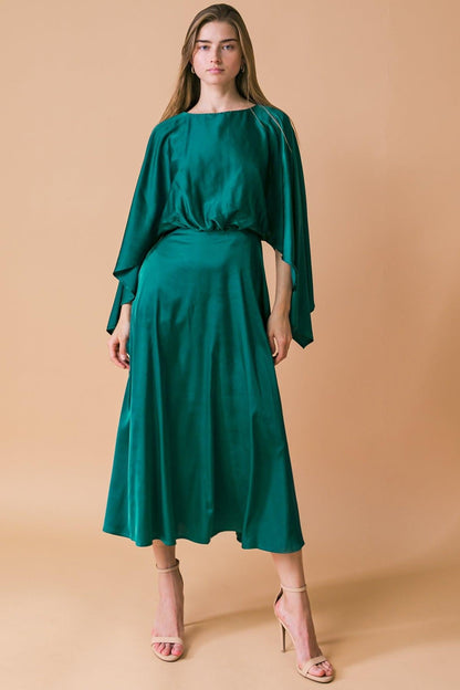 Caught Feelings Woven Midi Dress