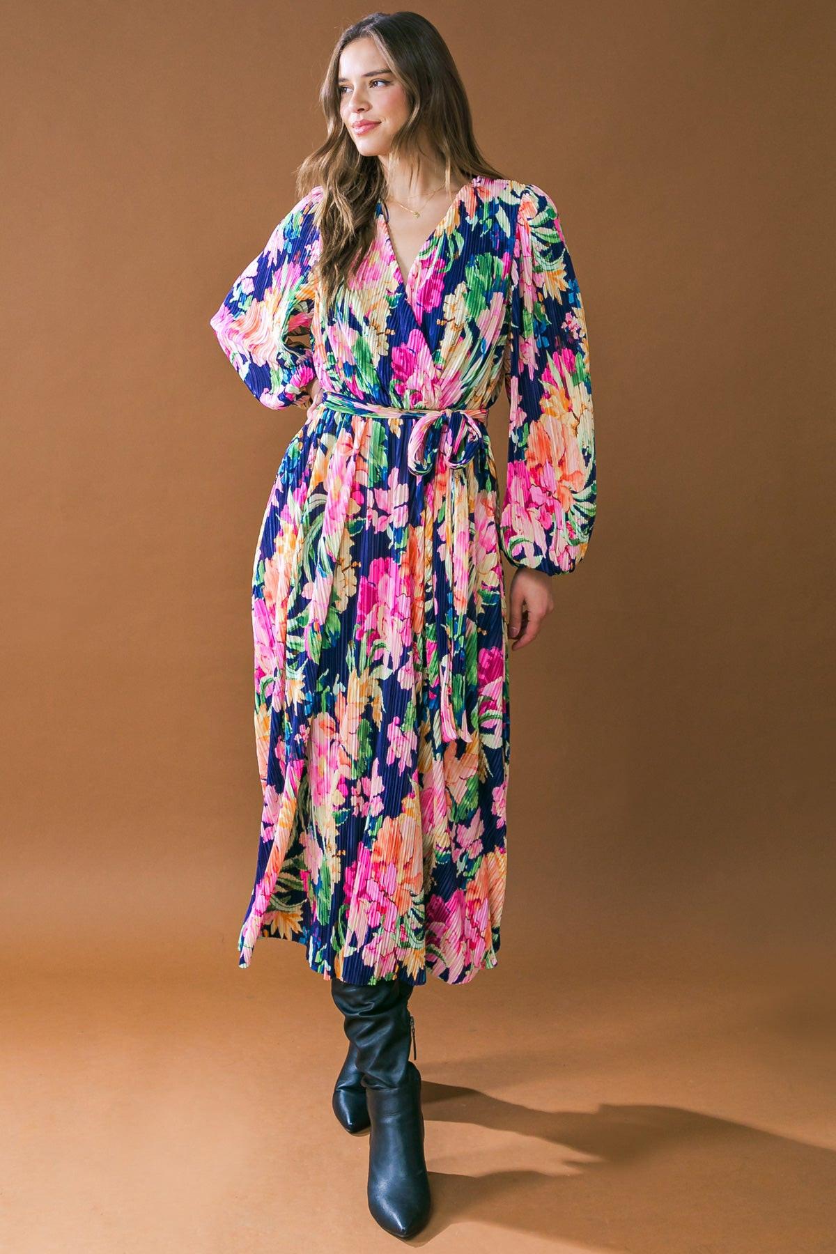 Breathtaking Moment Woven Plisse Midi Dress