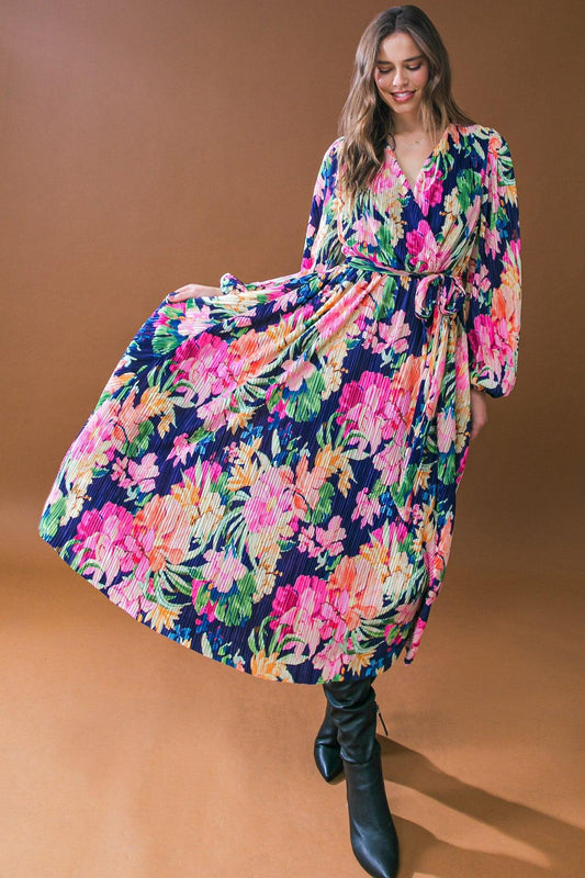 Breathtaking Moment Woven Plisse Midi Dress