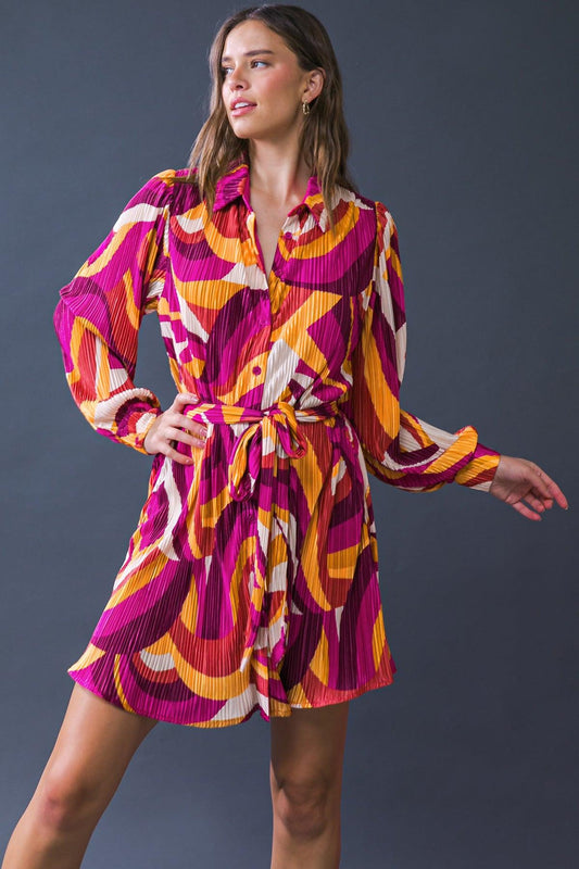 Get on Board Woven Plisse Mini Dress