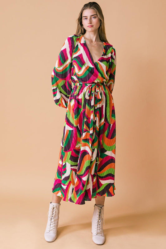Destined to Impress Plisse Midi Dress