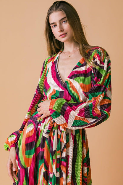 Destined to Impress Plisse Midi Dress