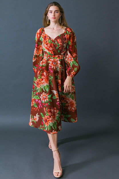 Let it Happen Woven Orgnza Midi Dress