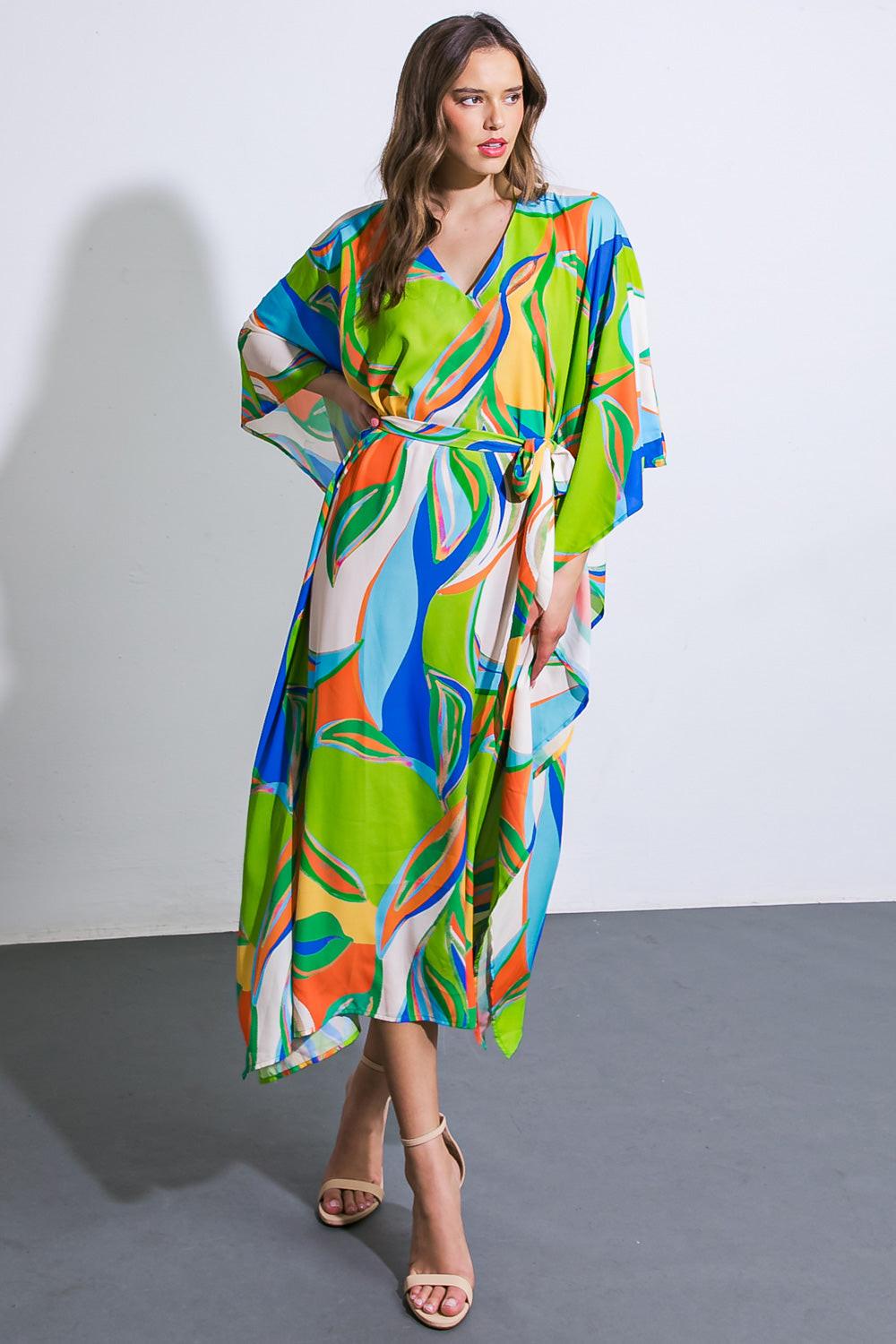 A Beautiful Sight Woven Kaftan Dress