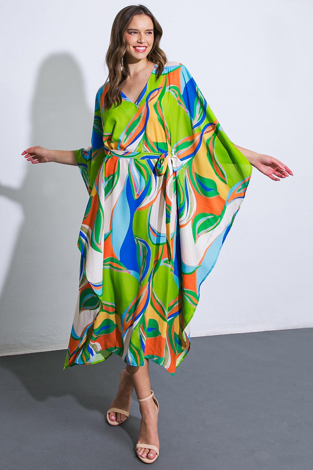 A Beautiful Sight Woven Kaftan Dress