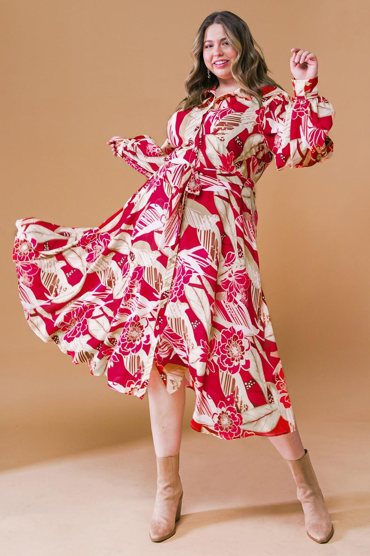 Heart of Woven Midi Dress