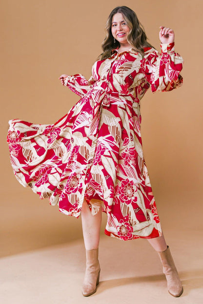 Heart of Woven Midi Dress