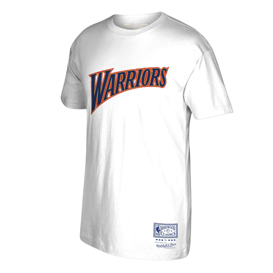 Men's Mitchell & Ness NBA Golden State Warriors Hardwood Classics Wordmark Tee