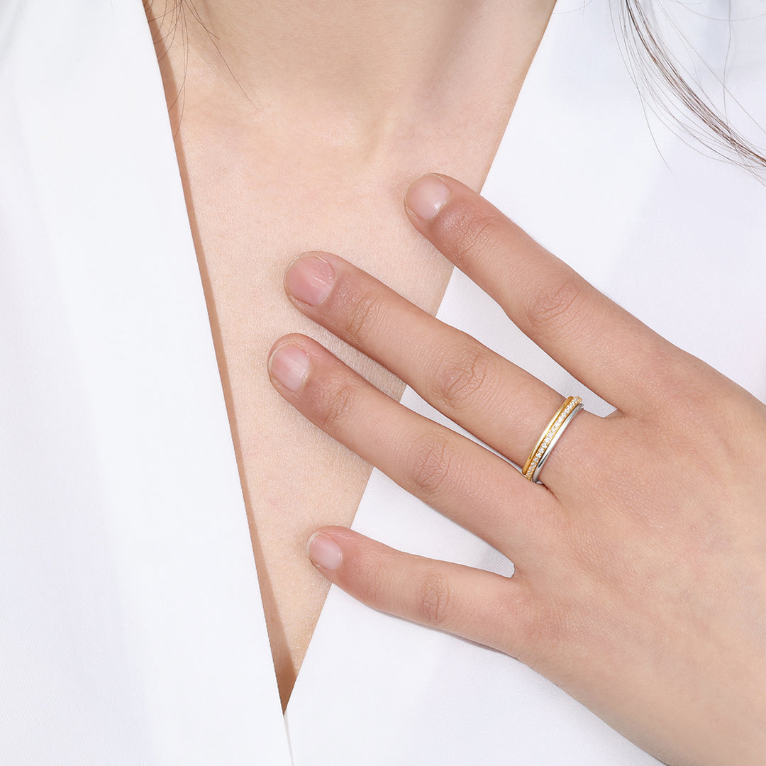 Mint & Lily Gold and Silver Stacking Ring Set
