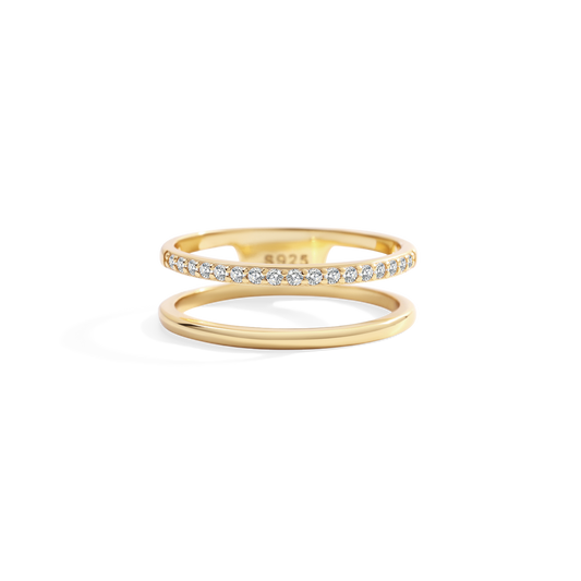 Mint & Lily Double Band Pave Ring