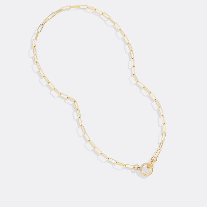 Mint & Lily Pave Mint Paperclip Necklace