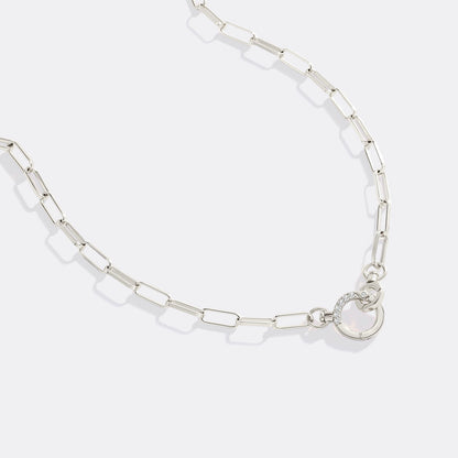 Mint & Lily Pave Mint Paperclip Necklace