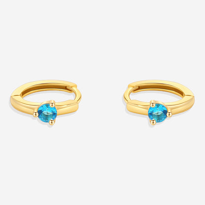 Mint & Lily Solitaire Birthstone Huggie Hoop Earrings