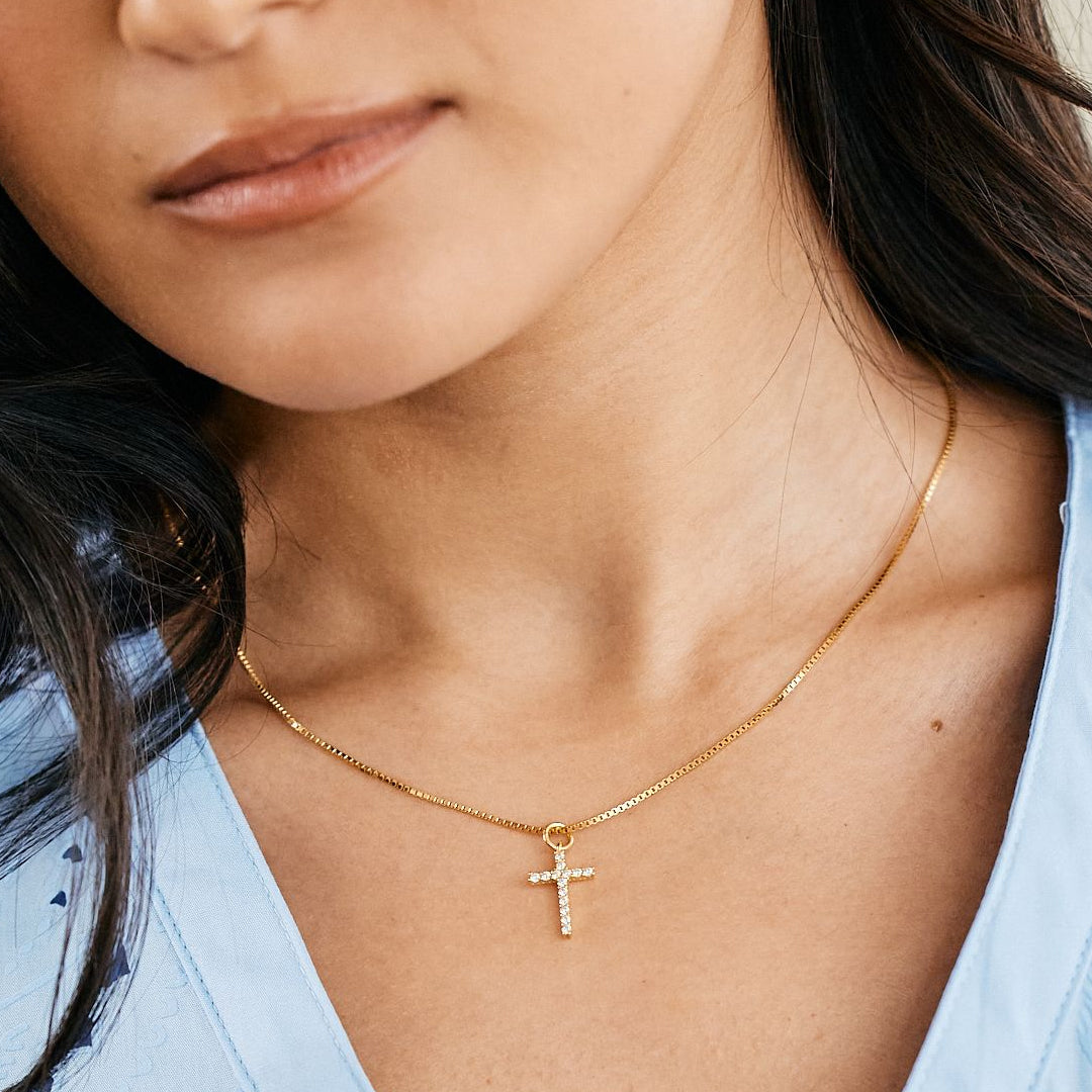 Mint & Lily Pave Cross Necklace