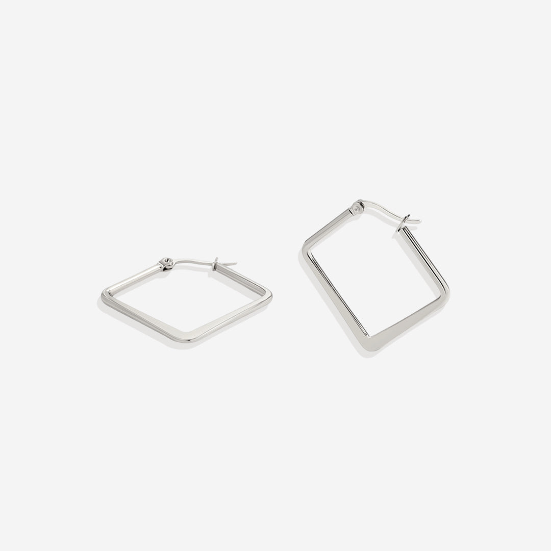 Mint & Lily Geometric Girl Boss Hoop Earrings