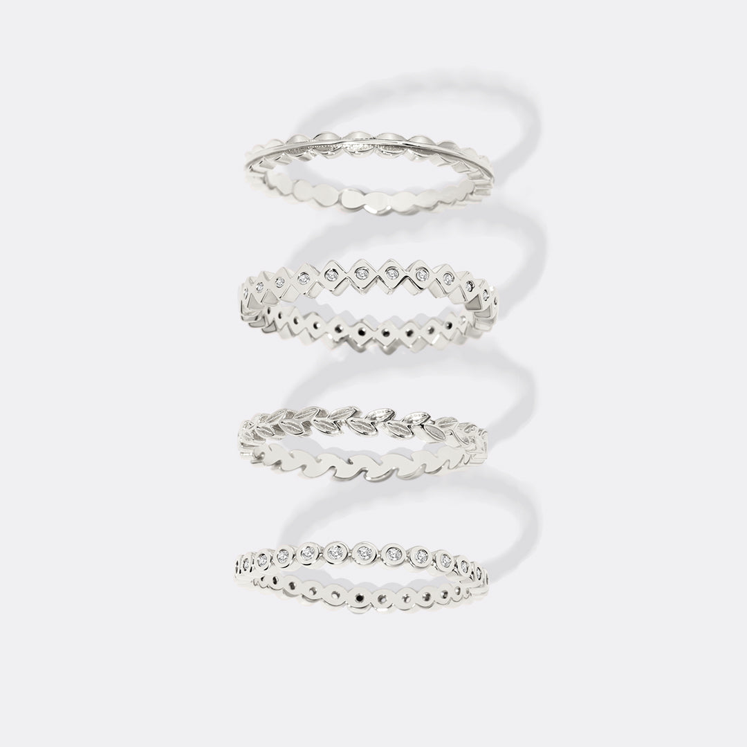 Mint & Lily Dainty Gold Mini Ring Set