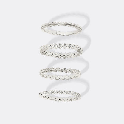 Mint & Lily Dainty Gold Mini Ring Set