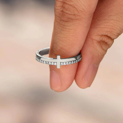Mint & Lily Let God Be In Control Golden Cross Ring