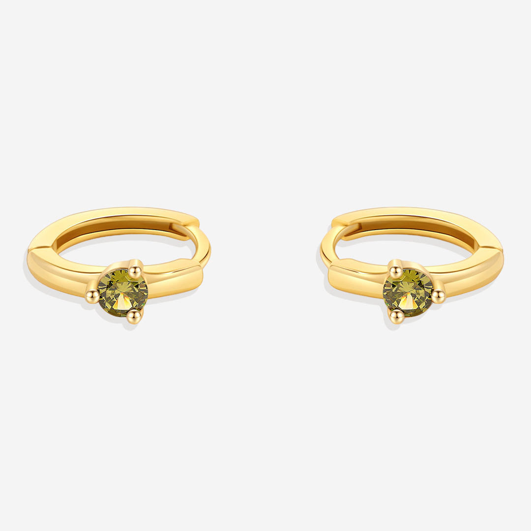 Mint & Lily Solitaire Birthstone Huggie Hoop Earrings