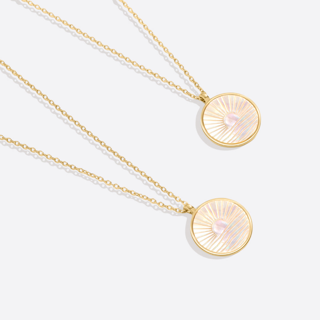 Mint & Lily Mother of Pearl Sunrise Pendant Necklace