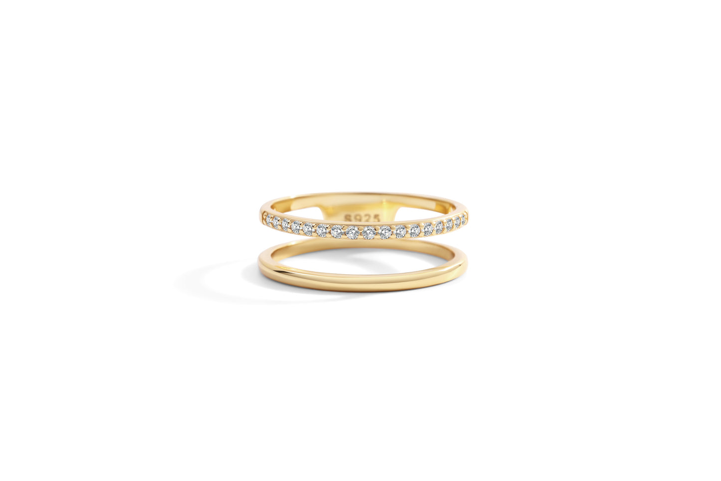 Mint & Lily Double Band Pave Ring