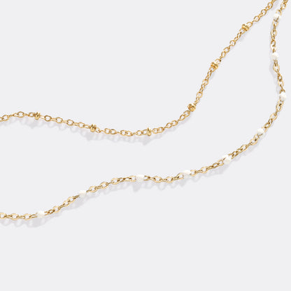 Mint & Lily Dainty Double Chain Beaded Bracelet