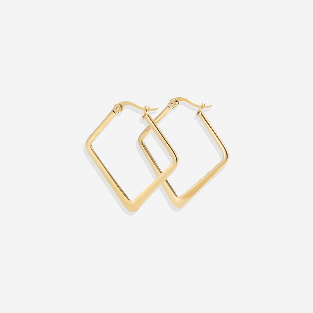 Mint & Lily Geometric Girl Boss Hoop Earrings