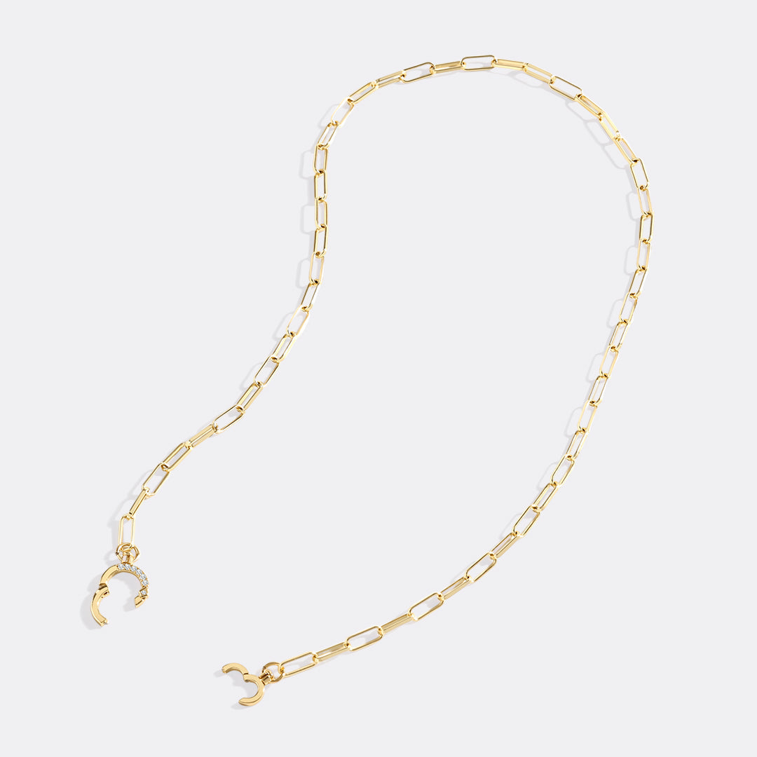 Mint & Lily Pave Mint Paperclip Necklace
