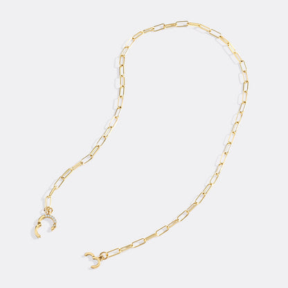 Mint & Lily Pave Mint Paperclip Necklace