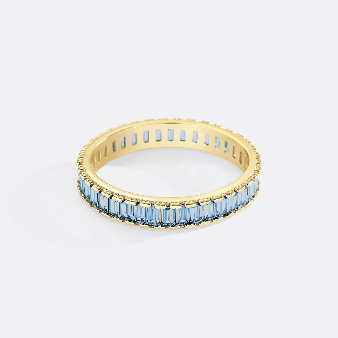 Mint & Lily Baguette Birthstone Eternity Band