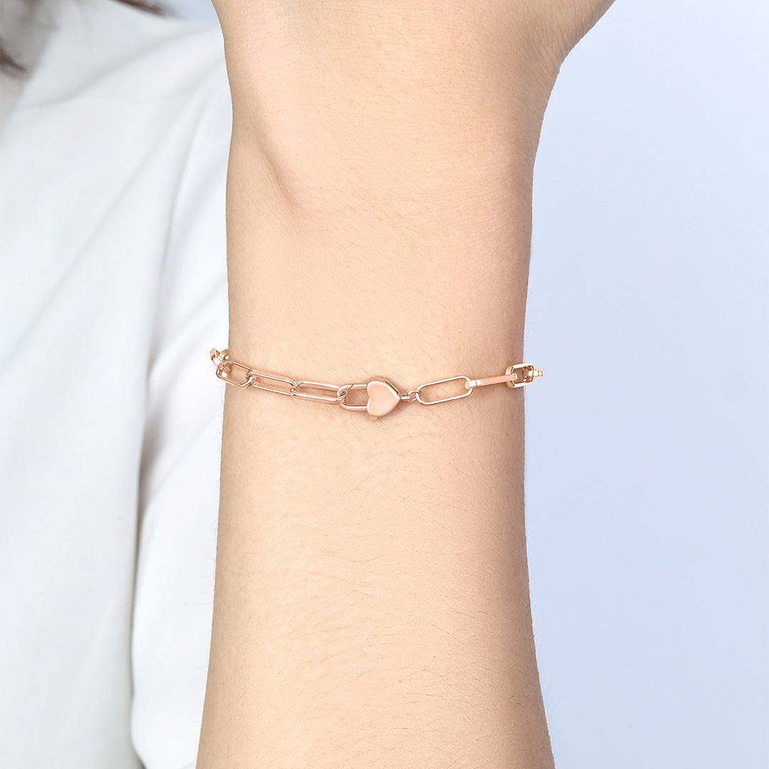 Mint & Lily Heart Padlock Bracelet