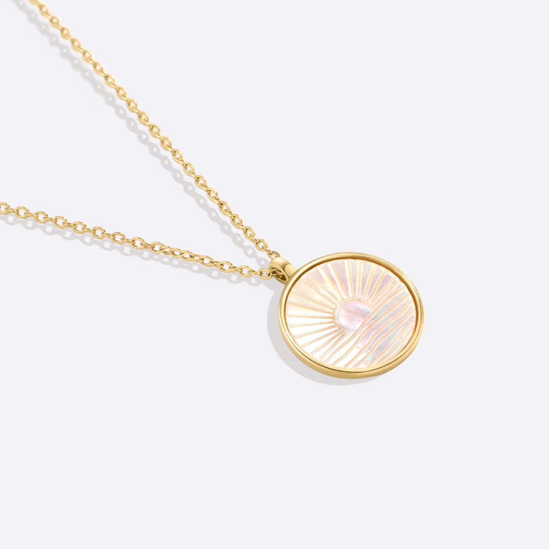 Mint & Lily Mother of Pearl Sunrise Pendant Necklace