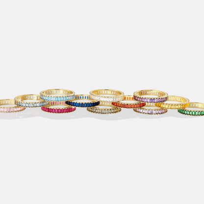 Mint & Lily Baguette Birthstone Eternity Band