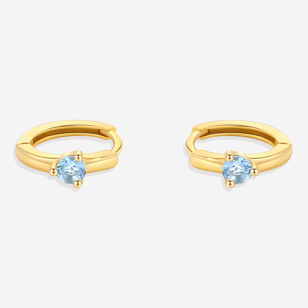Mint & Lily Solitaire Birthstone Huggie Hoop Earrings