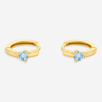 Mint & Lily Solitaire Birthstone Huggie Hoop Earrings