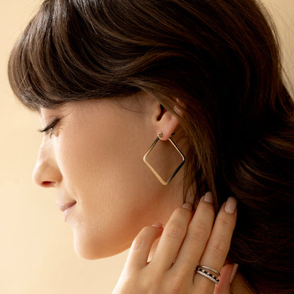 Mint & Lily Geometric Girl Boss Hoop Earrings