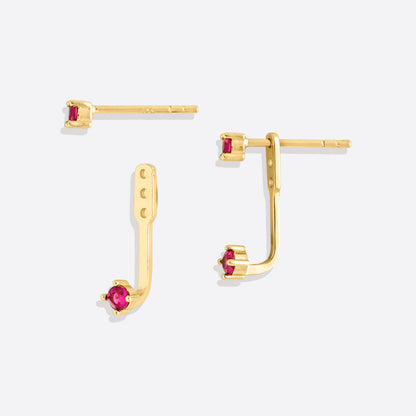 Mint & Lily Birthstone Drop Ear Jacket Earrings