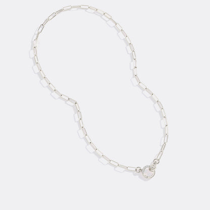 Mint & Lily Pave Mint Paperclip Necklace