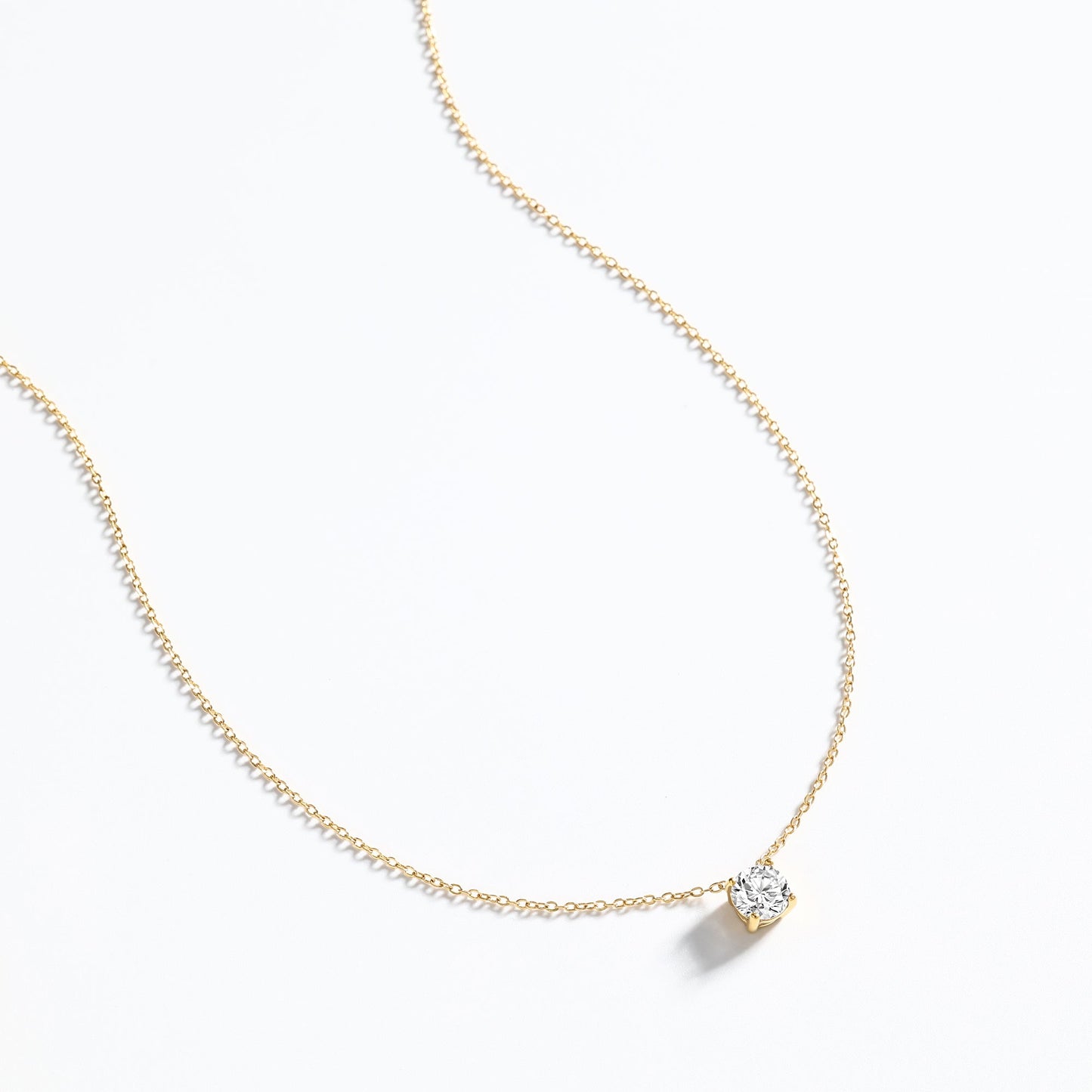 Mint & Lily Dainty Solitaire Pendant Necklace