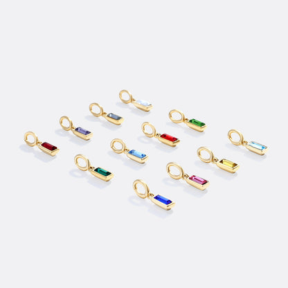 Mint & Lily Dainty Baguette Birthstone Charm