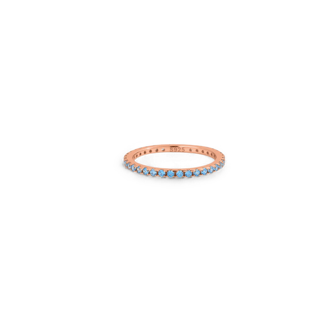 Mint & Lily March Birthstone Eternity Stacking Ring