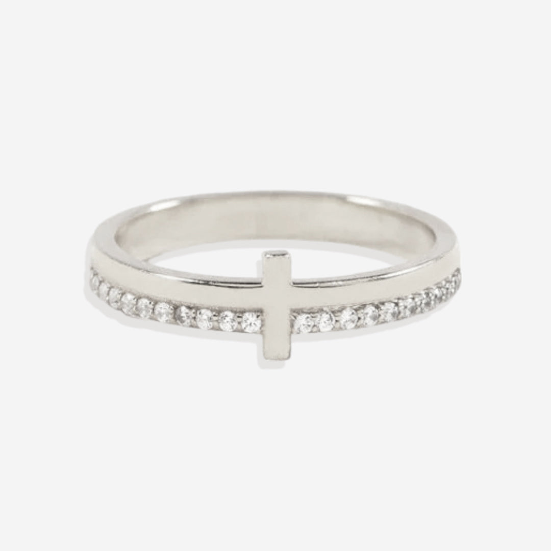 Mint & Lily Let God Be In Control Golden Cross Ring