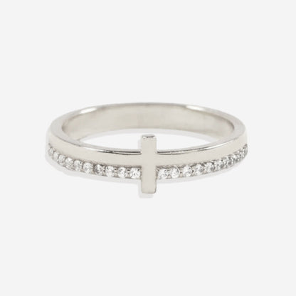 Mint & Lily Let God Be In Control Golden Cross Ring