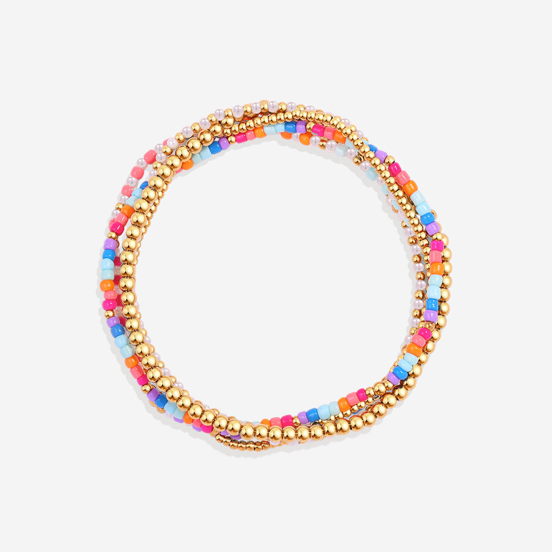 Mint & Lily Summer Beaded Bracelet Stacking Set