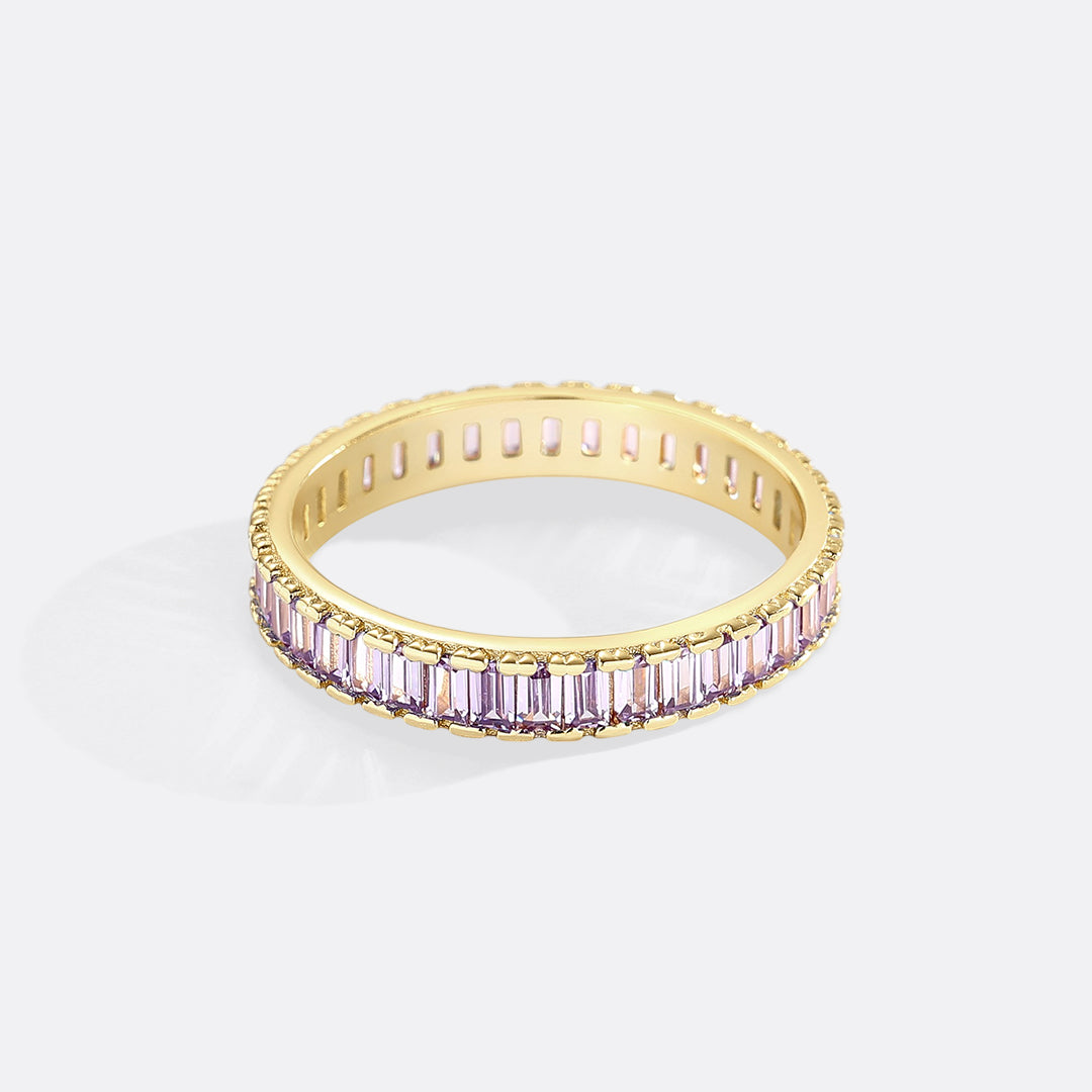 Mint & Lily Baguette Birthstone Eternity Band