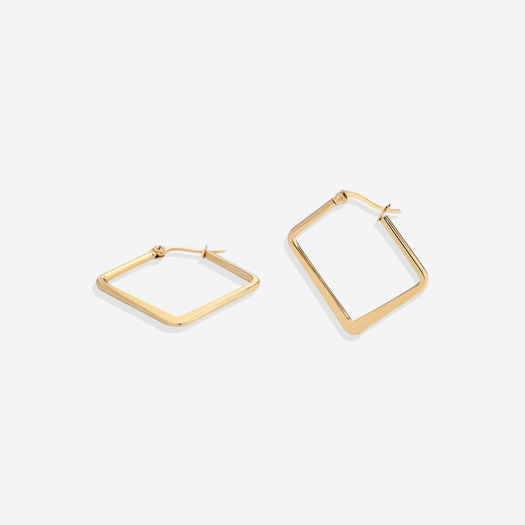 Mint & Lily Geometric Girl Boss Hoop Earrings