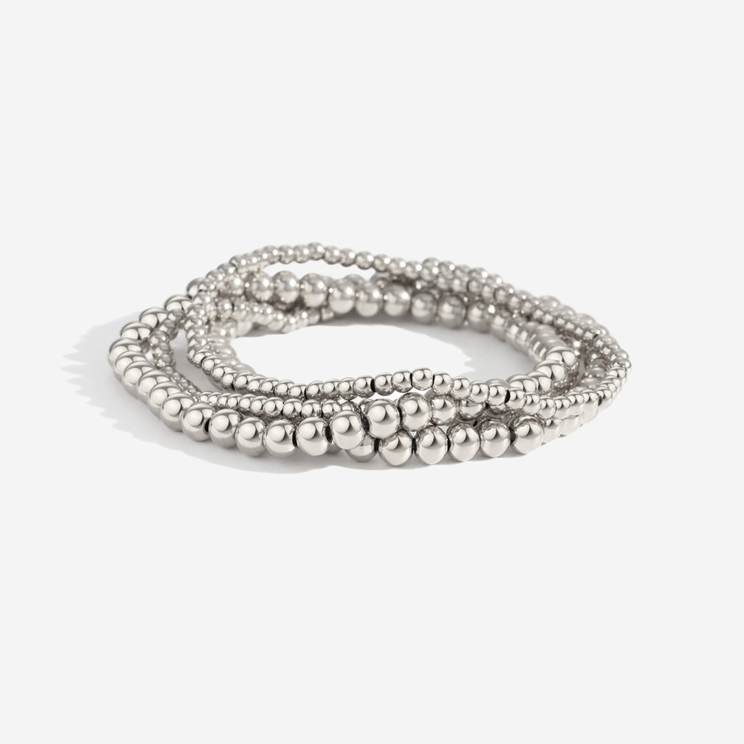 Mint & Lily 3mm & 5mm Beaded Bracelet Stacking Set