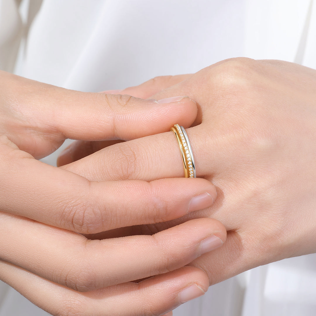 Mint & Lily Gold and Silver Stacking Ring Set