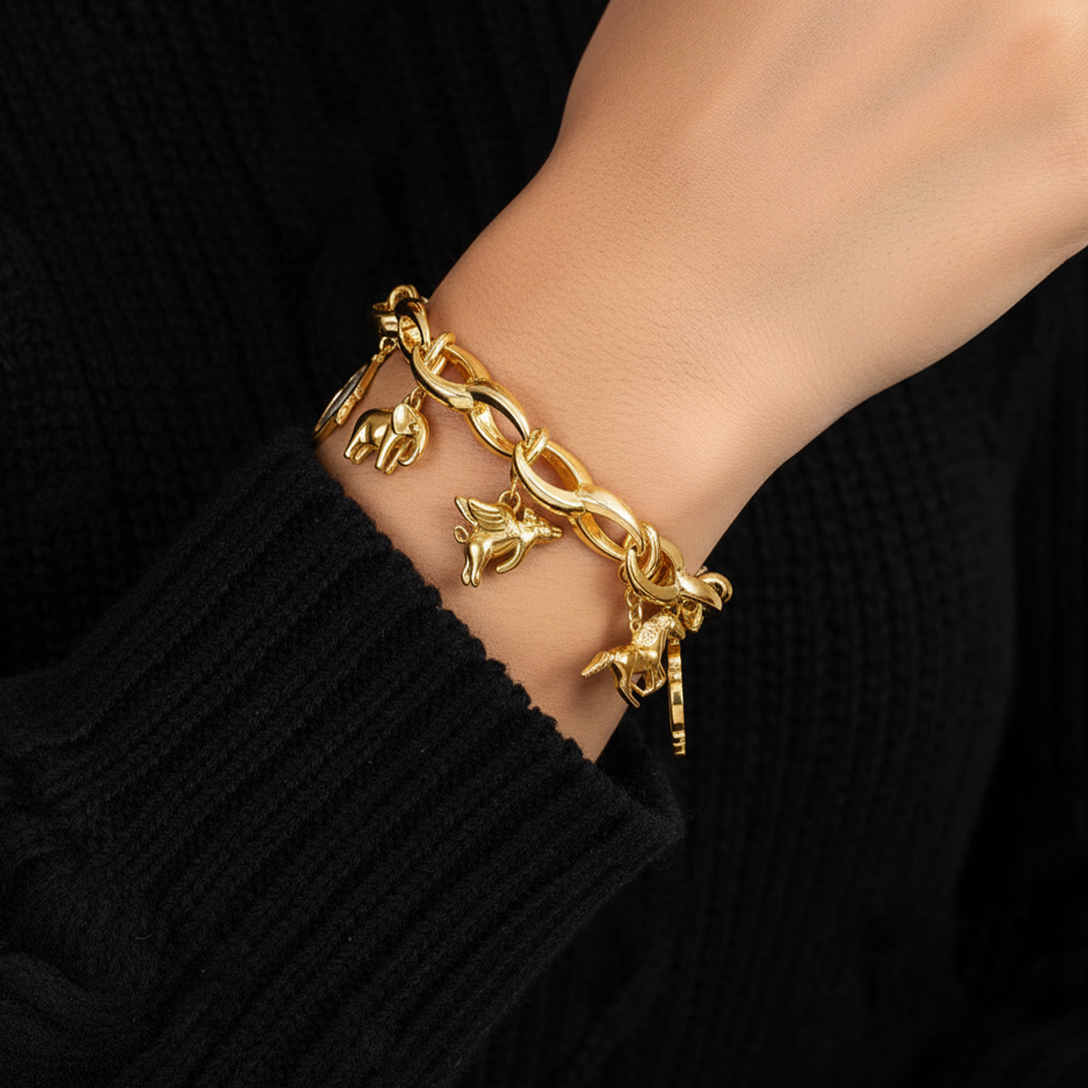 Mint & Lily Bold Cable Link Charm Bracelet